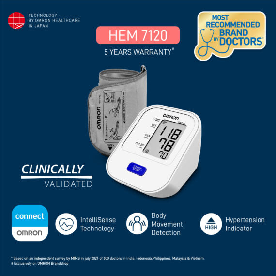 Omron Digital Blood Pressure Monitor HEM-7120 - Image 2
